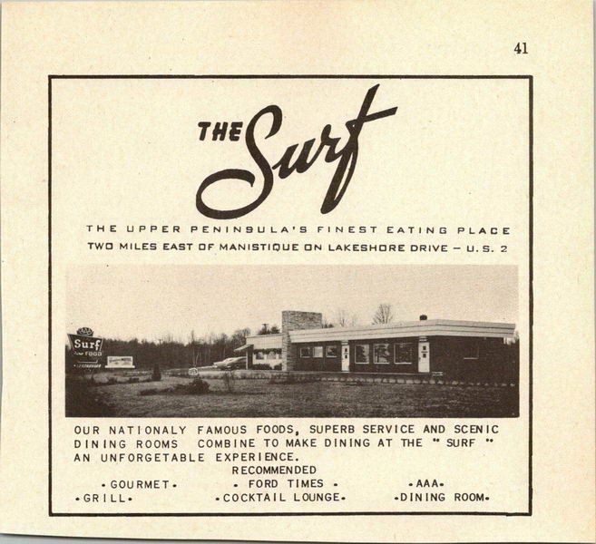 The Surf (Bayside Hotel) - Manistique-Michigan-The-Surf-Restaurant-Upper-Peninsula-1958 (newer photo)