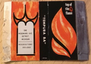 Top of the Flame - Vintage-Matchbook-Ephemera-Top-Of-The-Flame-Tempura